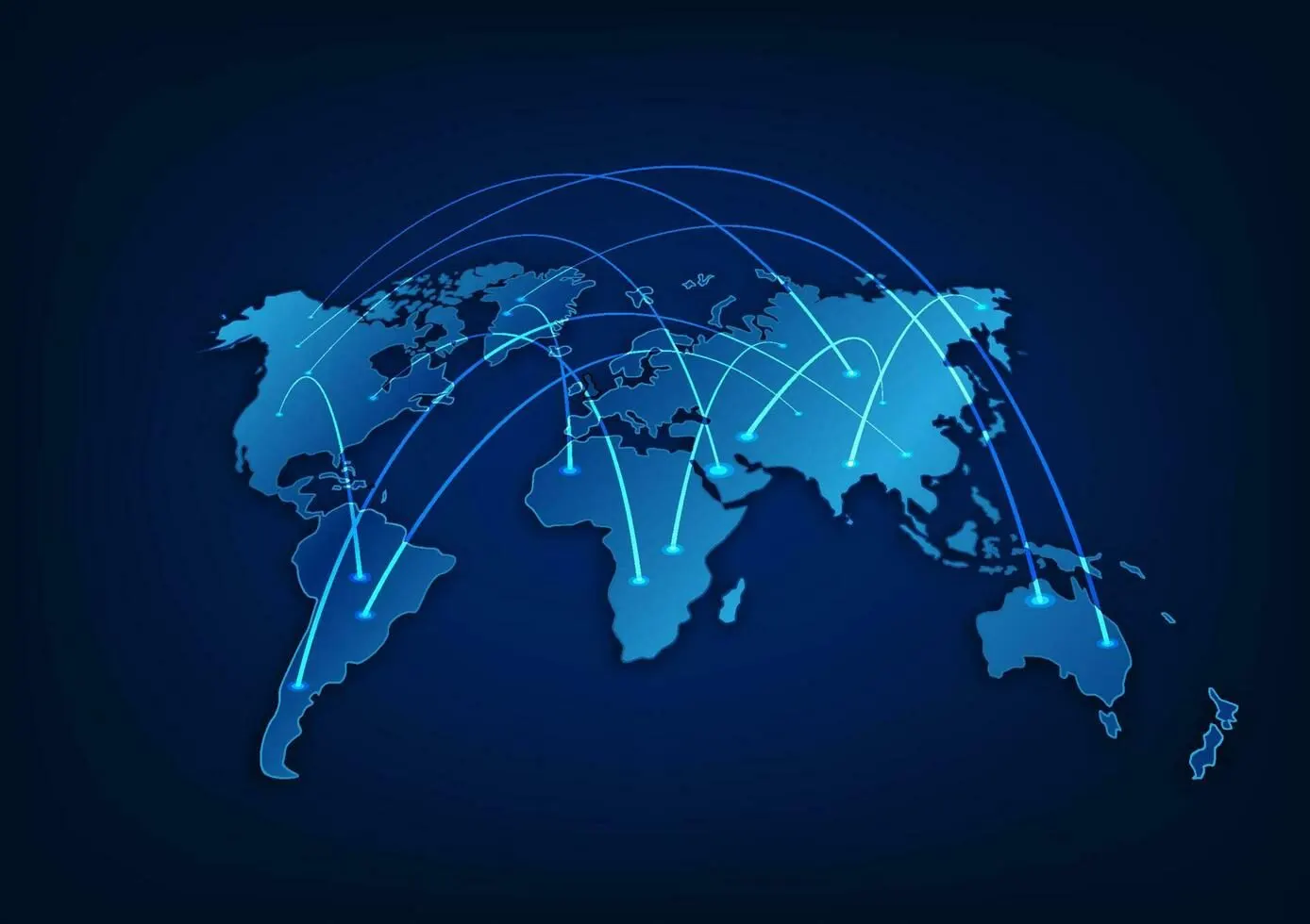 Mapa mundial de red logística global