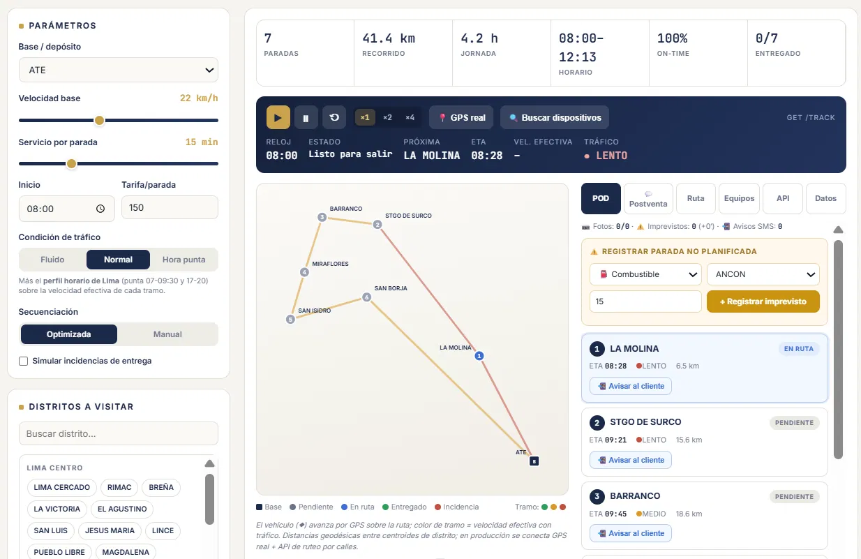 Proyecto Distribución · Ruteo y optimización de última milla
